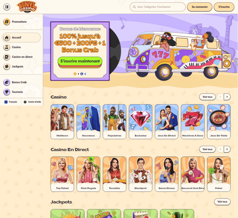 Avis sur le site Vinyl Casino 2026